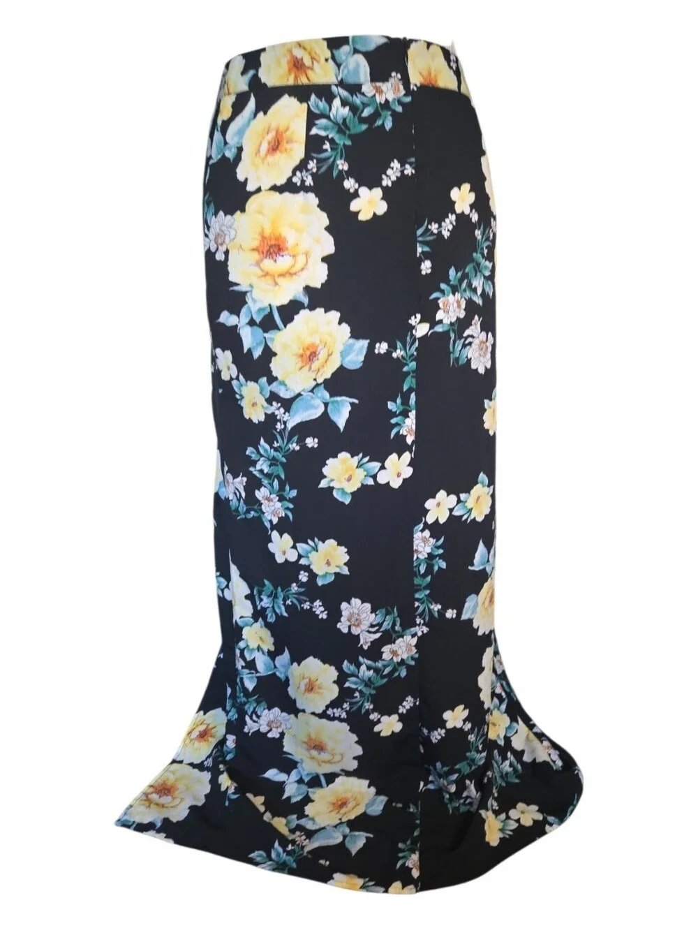 Know One Cares Yellow Floral Maxi Skirt - L